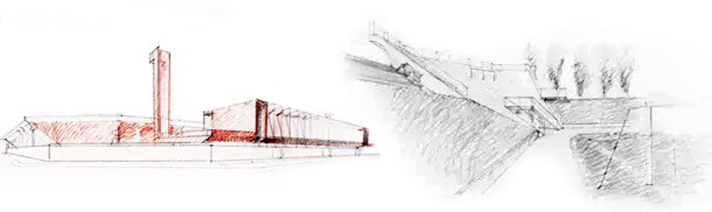 Nuovo Stadio Filadelfia a Torino. Progetto vincitore del concorso di idee. Schizzi progettuali | Bottega di Architettura